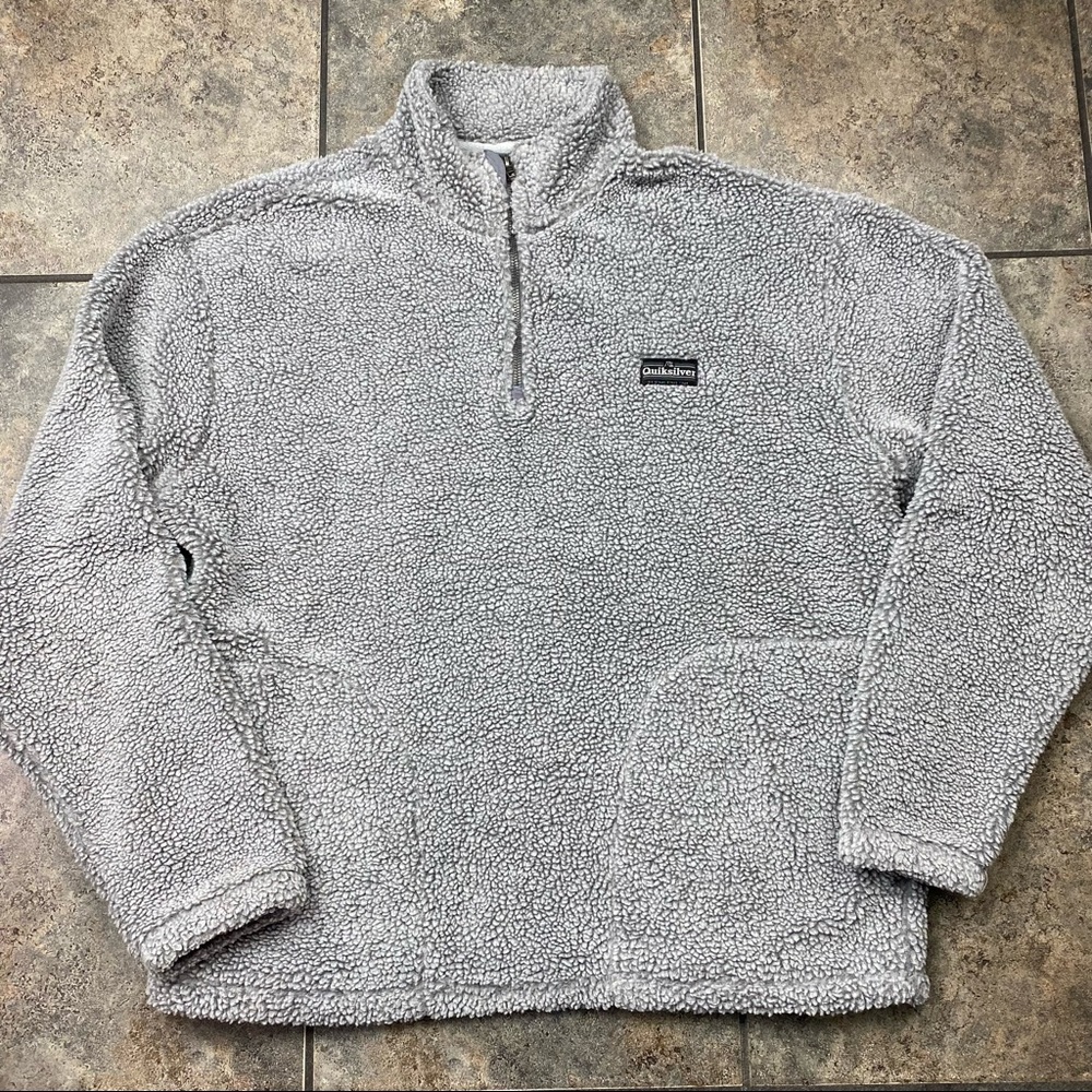 Men’s Quiksilver Bogong Gum 1/4 Zip Pullover Sherpa Fleece Sweatshirt Size XL